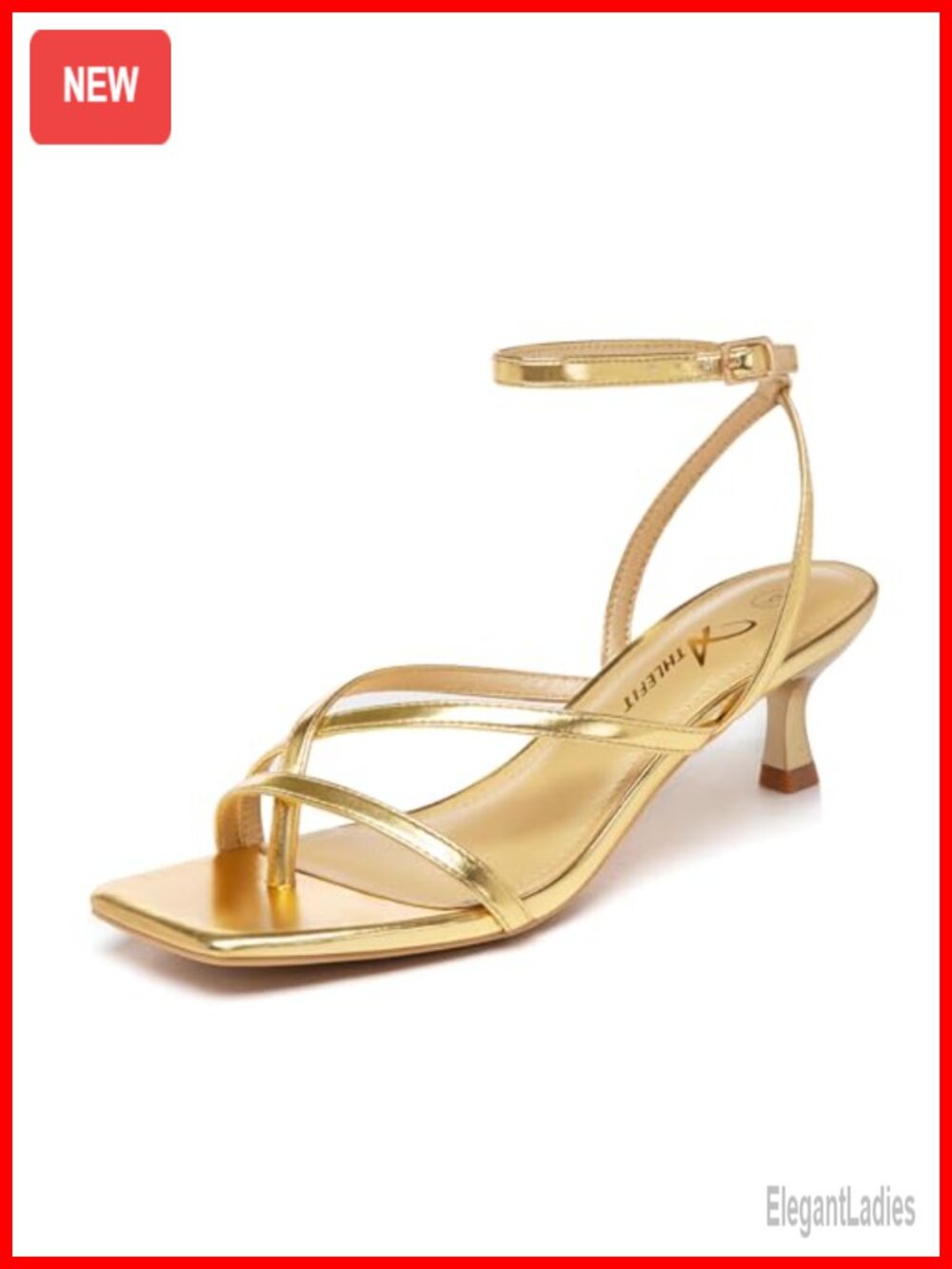 Strappy Kitten Heel Sandals Square Toe Ankle Strap Low Heel Party Shoes
